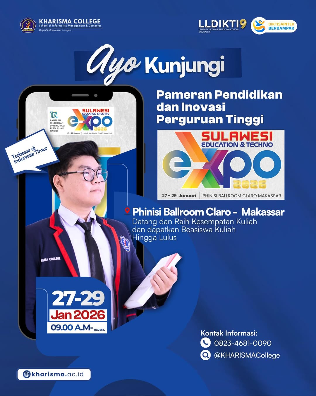 KHARISMA College Tampil di Sulawesi Education & Techno Expo LLDIKTI IX ke-17